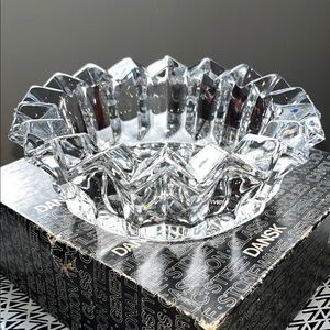 Vintage 💞Elegant Dansk Crystal Dish with Geometric Box